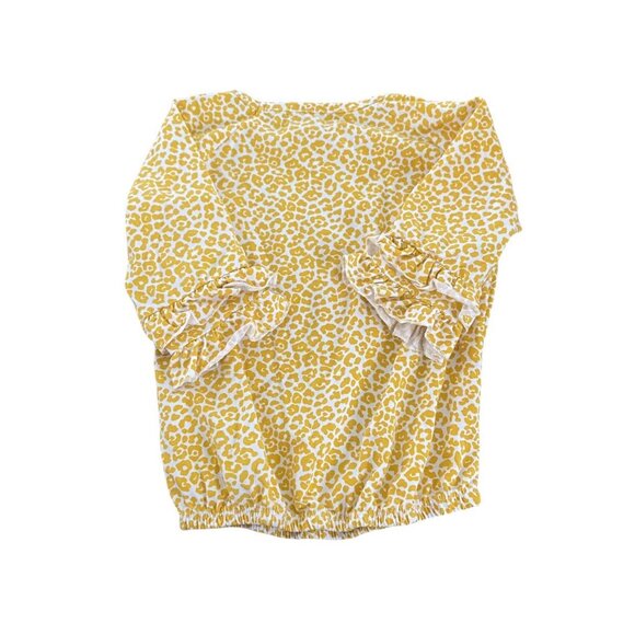 Se7en For All Mankind Yellow Animal Print Ruffle Top Size 2T - Picture 4 of 4